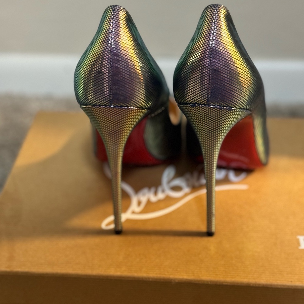 Christian Louboutin Silver Red Stiletto Heels